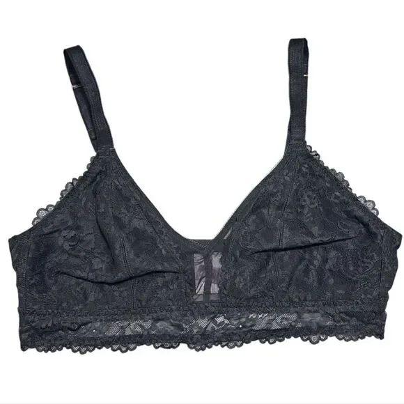 Savage X Fenty Floral Lace Bralette Racerback Pink/ Black Bra 1X NWT - Picture 4 of 17